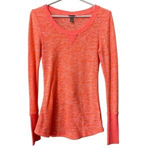 Vanity Essentials Top Size Medium Waffle Knit Long Sleeve Lightweight Stretch